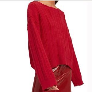 RtA Super Soft Emmet Crew Neck Distressed Pullover Sweater